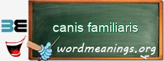 WordMeaning blackboard for canis familiaris